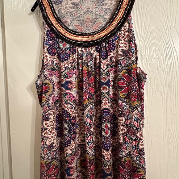 NEW Avenue Tank Top Plus Size 30/32 Sleeveless Embellished Beaded Camisole - Picture 2 of 9